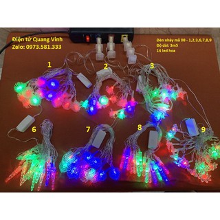 Đèn nháy led trang trí đủ các mẫu ( bông tuyết, hoa hồng, ngôi sao, hoa lộc vừng, trái tim , bọt nước , hoa đào)