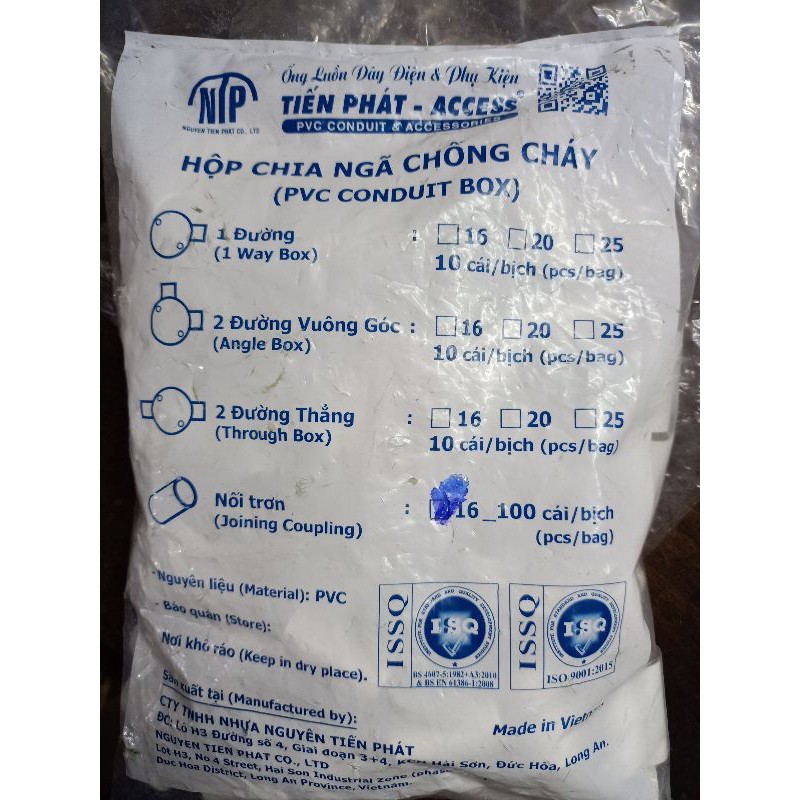 KHỚP NỐI TRƠN ỐNG ĐIỆN PHI 16 &amp; PHI 20 (100 CÁI) &amp; PHI 25 (50 CÁI)