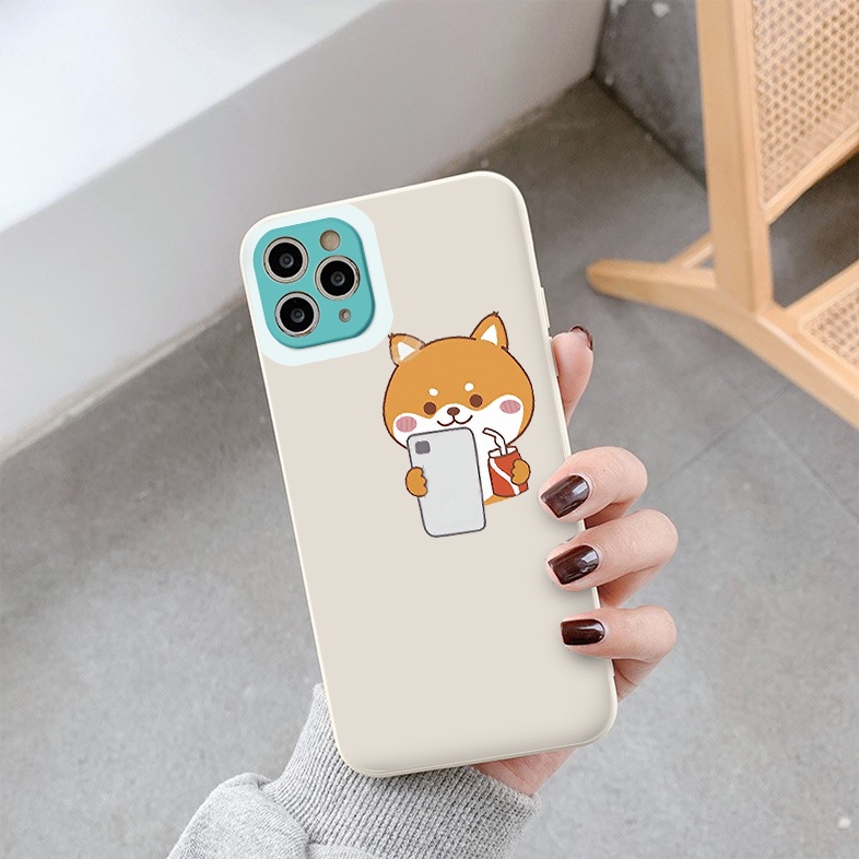 Ốp lưng iphone trong cạnh vuông BVC shiba 6plus/6s/6splus/7/7plus/8/8plus/x/xr/xs/11/12/pro/max/plus/promax