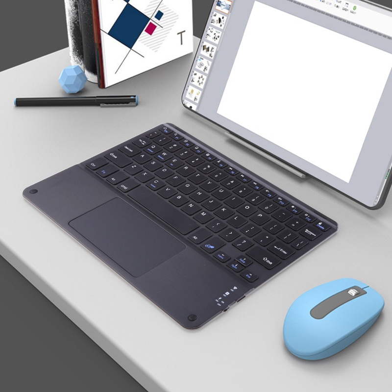 Bàn Phím Bluetooth Không Dây Có Bàn Phím Cảm Ứng USB Tích Hợp Nhiều Chạm Cho PC Laptop