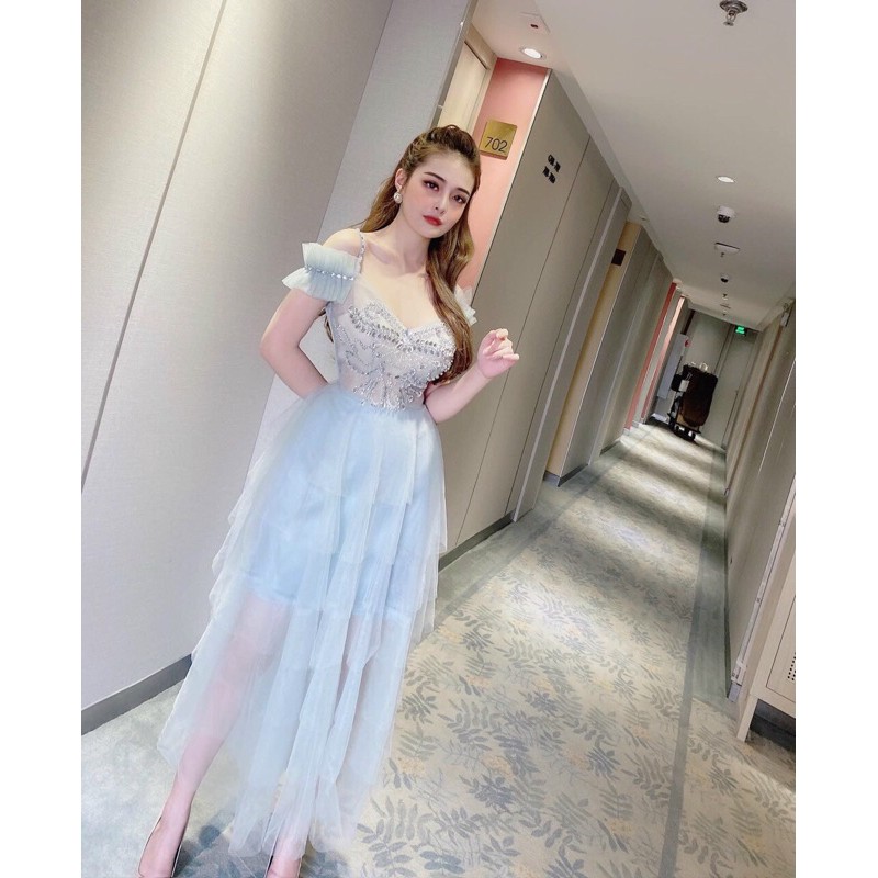 Đầm dự tiệc xếp tầng kết đá pha lê siêu xinh TRIPBLE T DRESS -size M/L - MS300V
