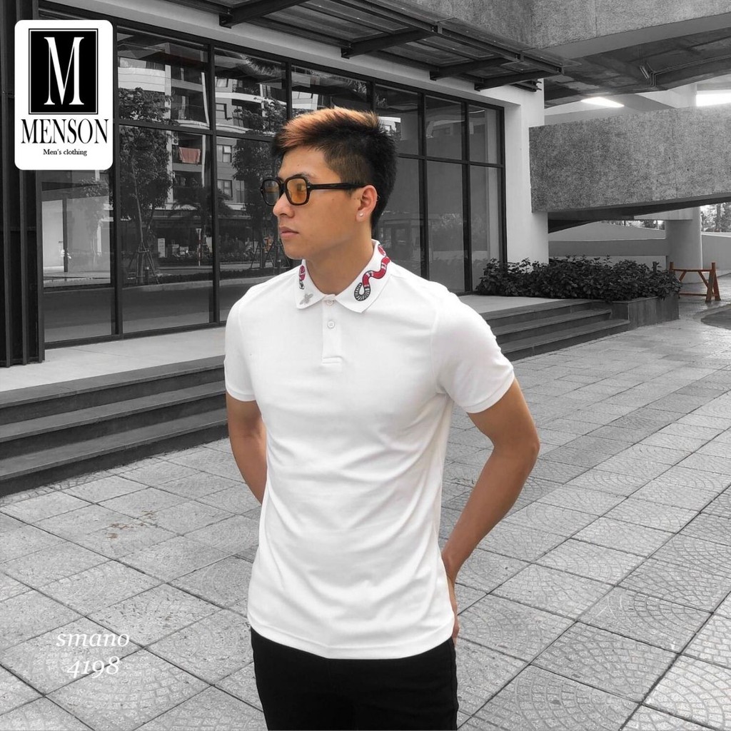 [Hàng Cao Cấp] Áo Thun Nam Có Cổ thêu hình rắn hàng hiệu cao cấp - Áo Polo Nam Chất Mát Mùa Hè MENSON M2050 | BigBuy360 - bigbuy360.vn
