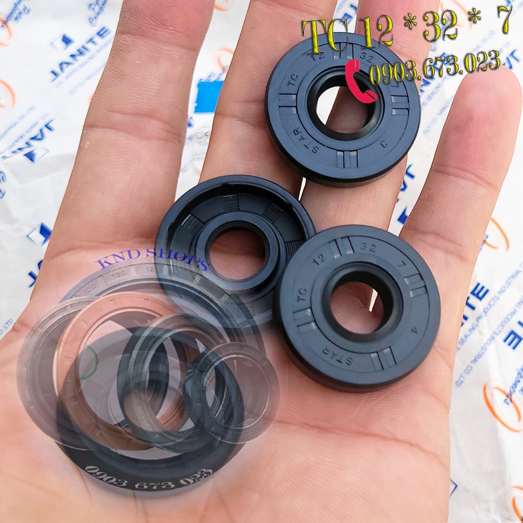 Phốt dầu TC 12*32*7, Phốt chặn nhớt trục chuyên cho phụ tùng xe máy, máy sản xuất công nghiệp | KND Shops