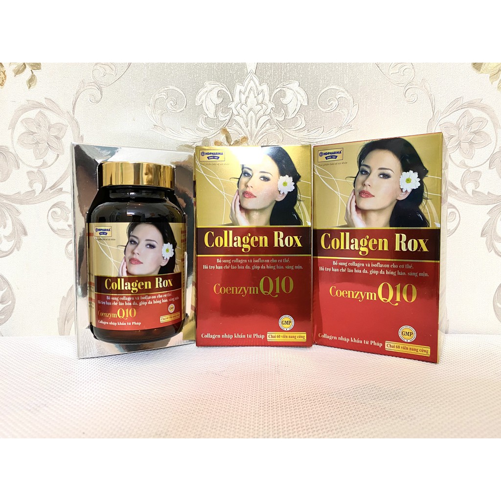 Viên uống đẹp da Collagen Rox Coenzym Q10 tăng nội tiết tố nữ - Hộp đỏ 60 viên