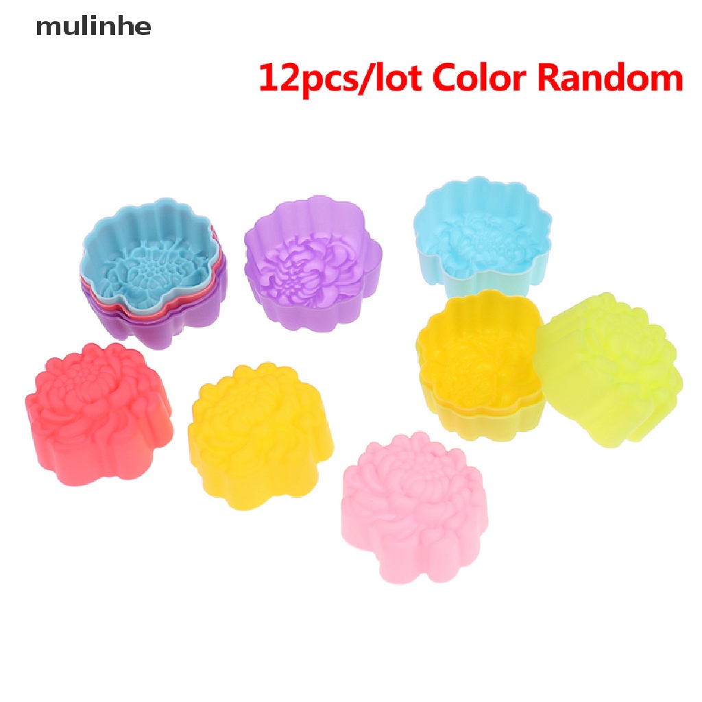 Set 12 Khuôn Làm Bánh Pudding Hình Hoa Cúc 5cm