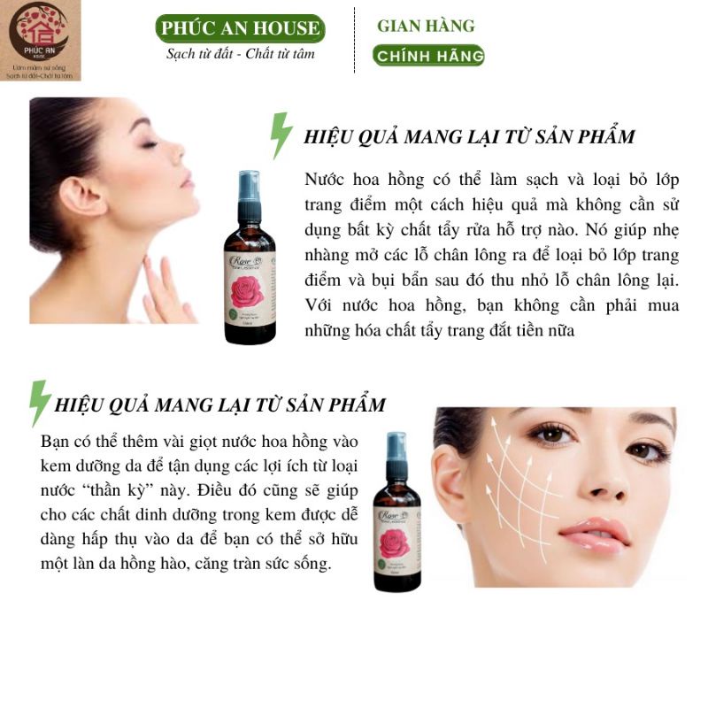 Nước hoa hồng căng bóng da Phúc An House