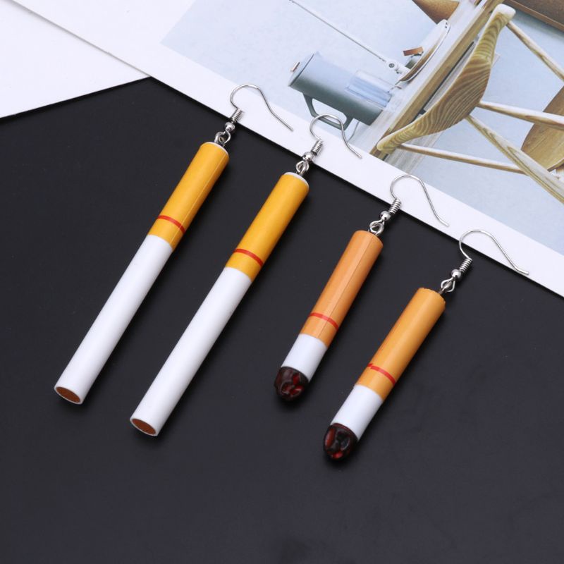 Khuyên tai hình điếu thuốc lá bằng nhựa acrylic nhân tạo thời trang vui nhộn cho nữ chất lượng cao