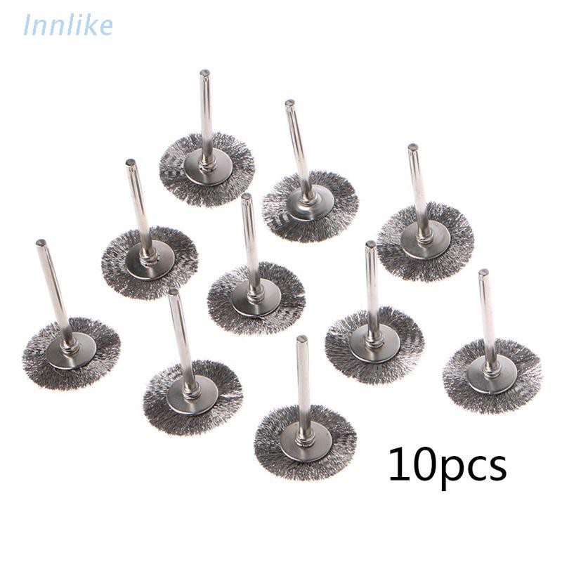 INN 10pcs 22mm Platinum Blade Stainless Steel Wire Wheel Brush Dremel Rotary Tool for Mini Drill Dremel Polishing Dremel Accessories