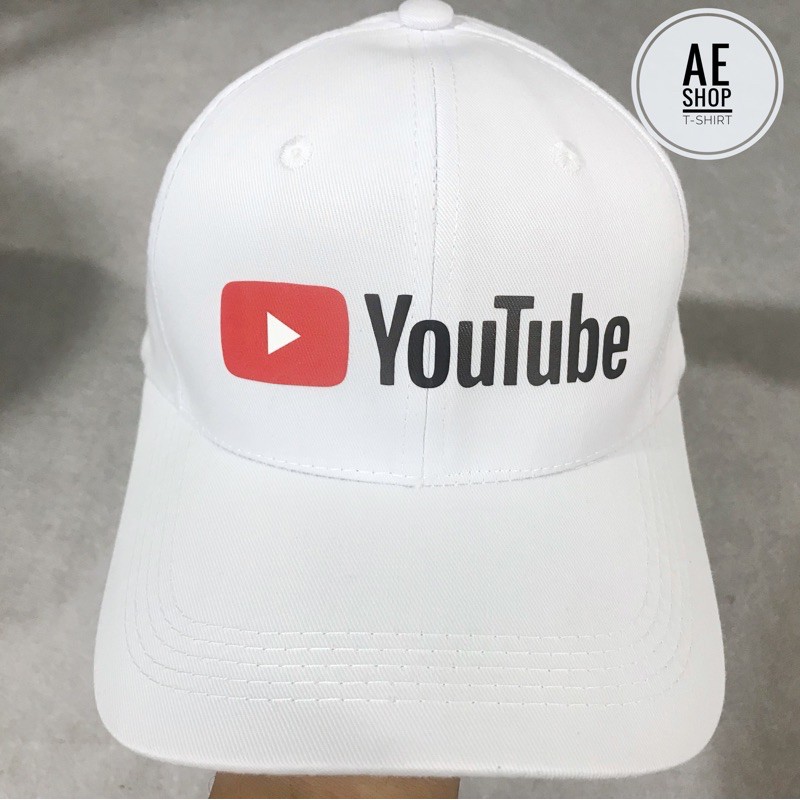 Mũ nón in logo youtube có 2 màu nón đen trắng