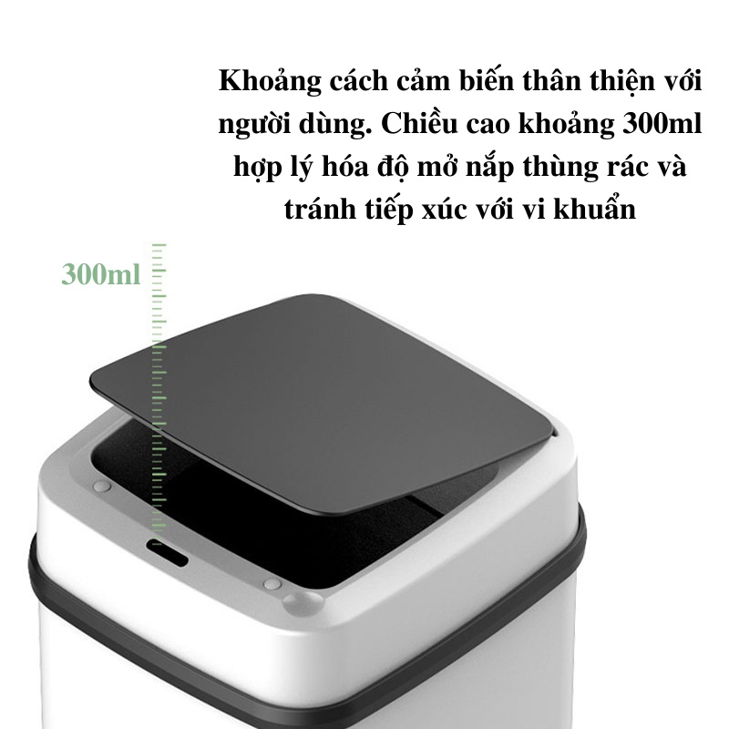 Thùng Rác Nhựa Thùng Rác Thông Minh Cảm Ứng Tự Động Đóng Mở Nắp Cao Cấp Tiện Ích Sang Trọng PAPAA.HOME