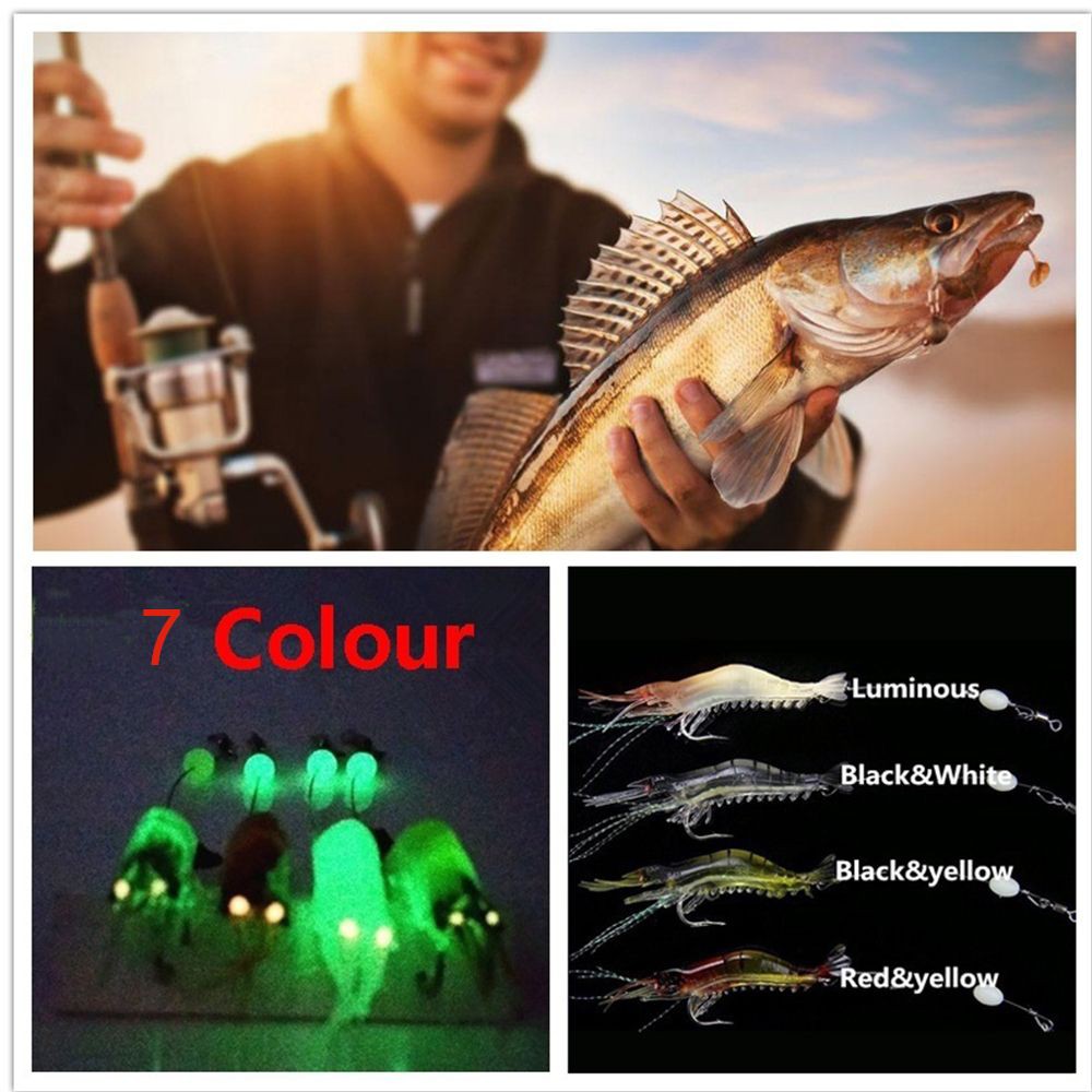 1 mồi nhử cá hình con tôm có dạ quang chất lượng cao