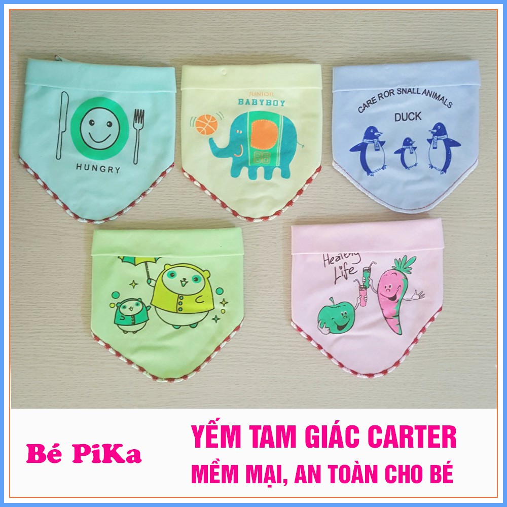 Set 10 Yếm tam giác carter BEPIKA 2 lớp cúc bấm cho bé