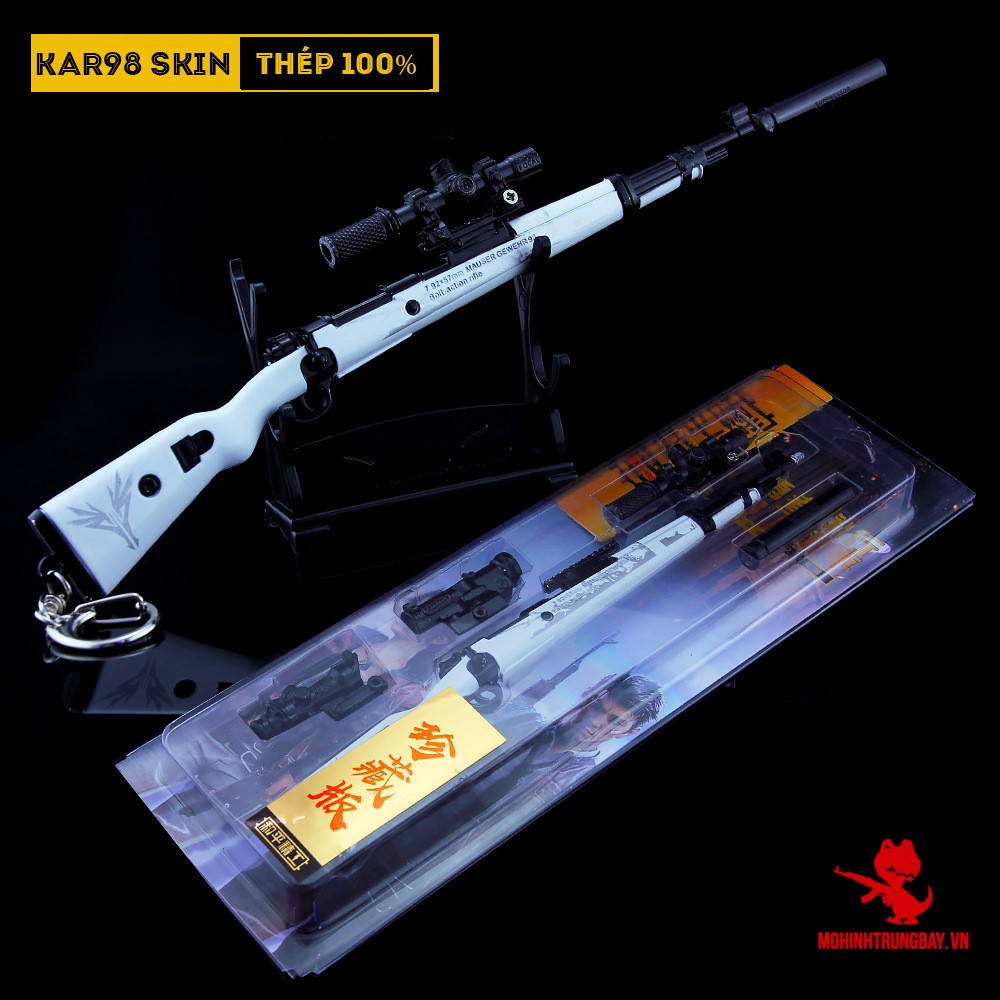 Mô Hình PUBG Kar98 SKin Băng GIá Tặng Kèm 3 Scope Và Kệ Trưng Bày 19cm