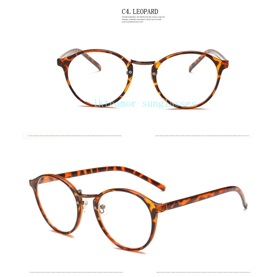 Mắt kính gọng tròn trong suốt phong cách vintage cho nữ