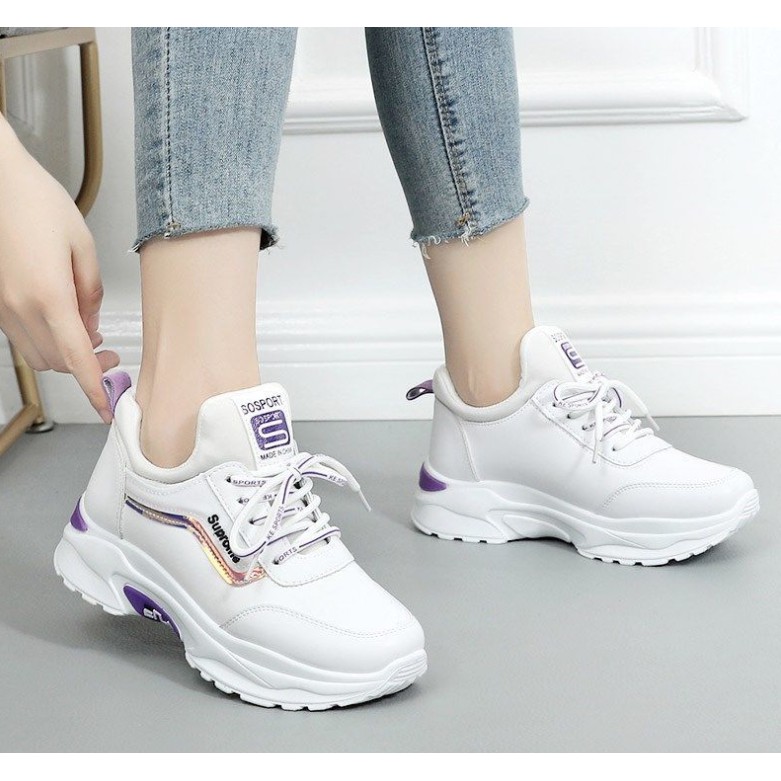 Giày sneaker nữ MS008 (trắng tím)