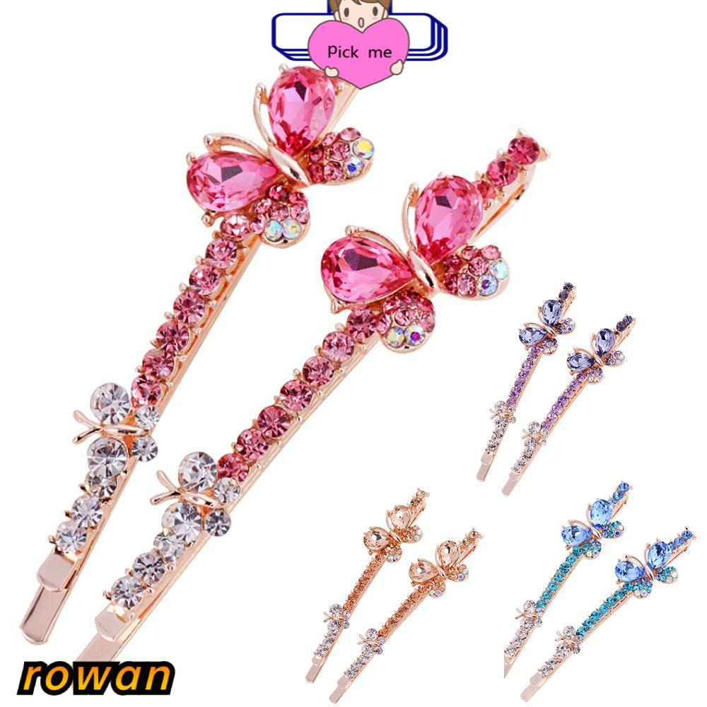 1 Cặp Kẹp Tóc Hình Bướm Đính Đá Lấp Lánh