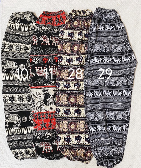 Quần lanh dài thổ cẩm alibaba bo gấu (form to dài 95cm) | BigBuy360 - bigbuy360.vn