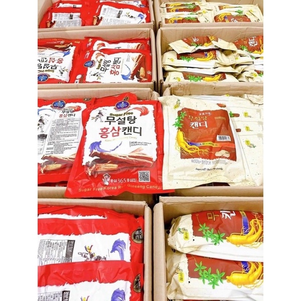 Kẹo Hồng Sâm Không Đường Đỏ 500Gr