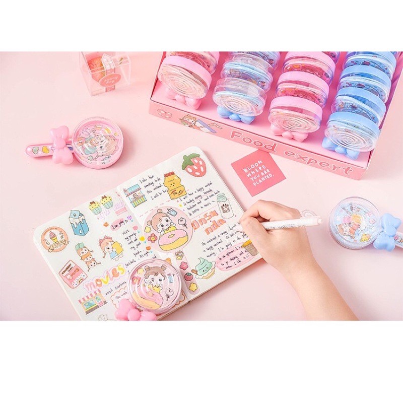 HỘP KẸO MÚT GỒM 40 miếng sticker kèm thêm giấy ghi chú cute dễ thương