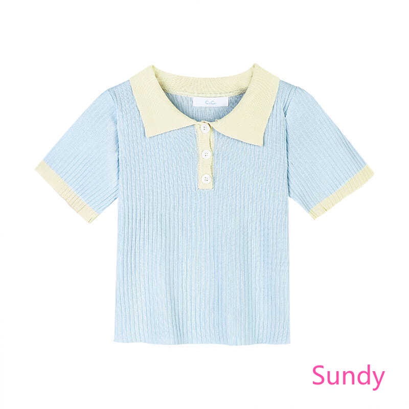 Áo Sơ Mi Kẻ Sọc Cổ Polo Thời Trang Mùa Hè Dành Cho Nữ