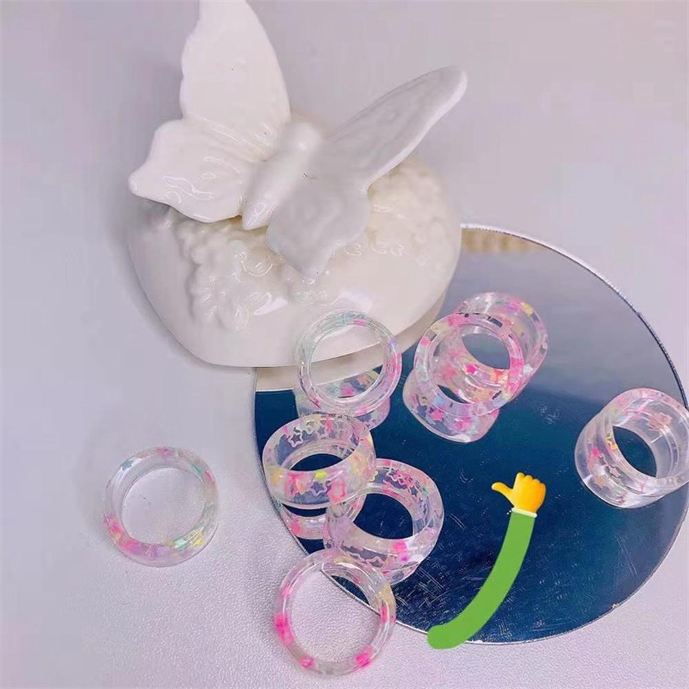 Nhẫn Nhựa Trong Suốt Phong Cách Hàn Quốc Cho Nữ