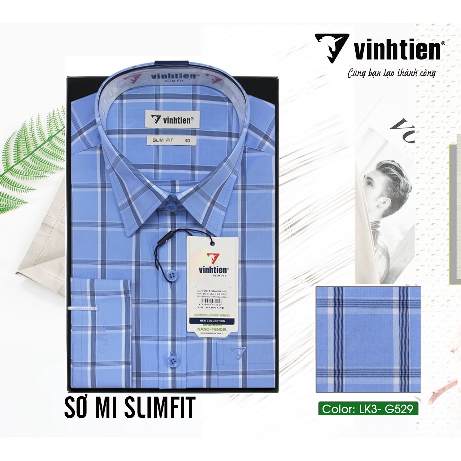 Áo Sơ Mi Nam Bamboo Dài Tay Dáng Slimfit Vĩnh Tiến G529