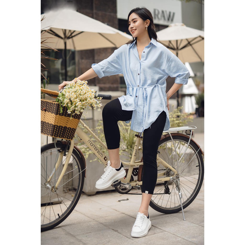 Áo sơ mi Bầu Top button (Trắng, Hồng, Xanh)