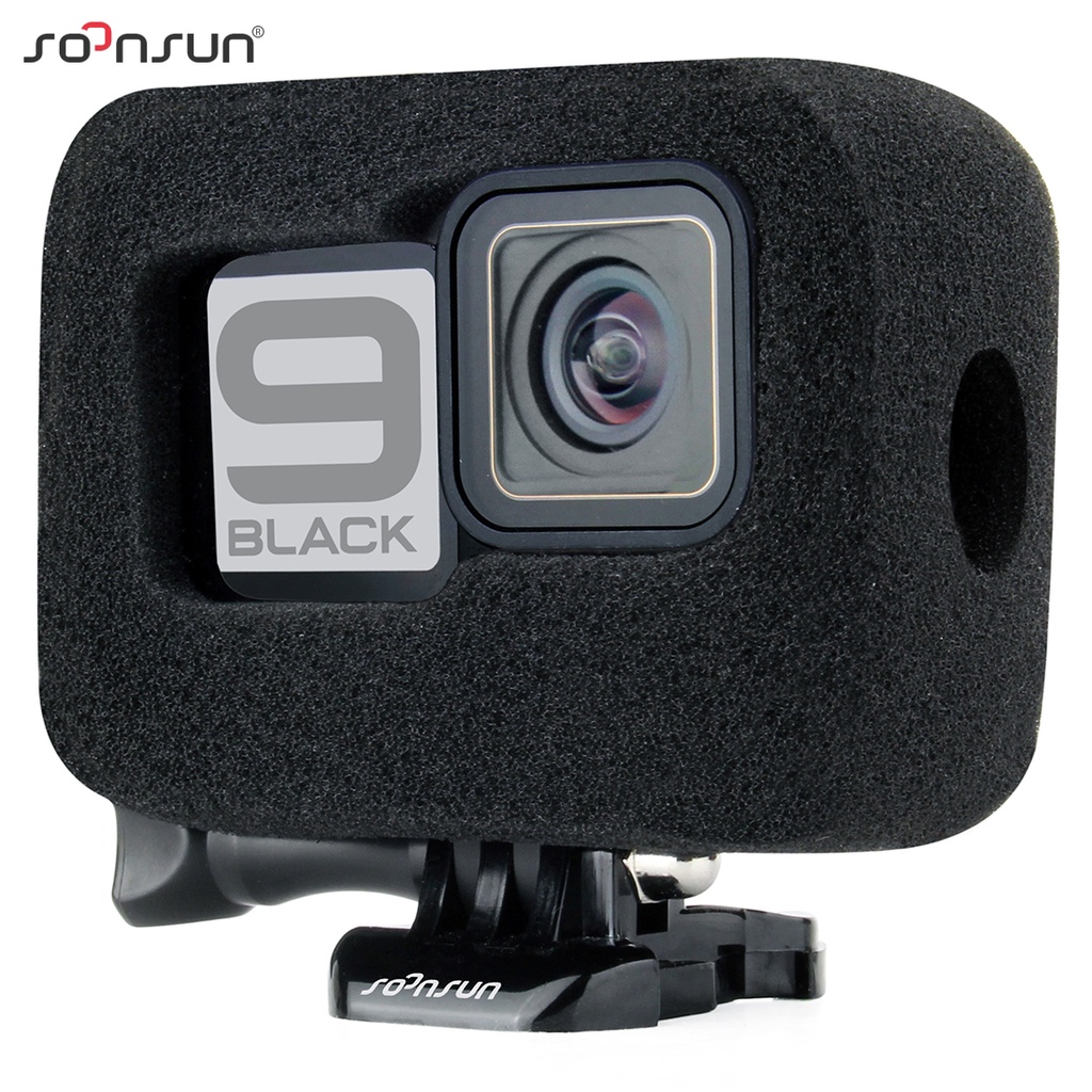 Vỏ Xốp Chắn Gió Nhiều Lớp Màu Đen Chống Gió Cho GoPro Hero 10 9 Go Pro 9 10