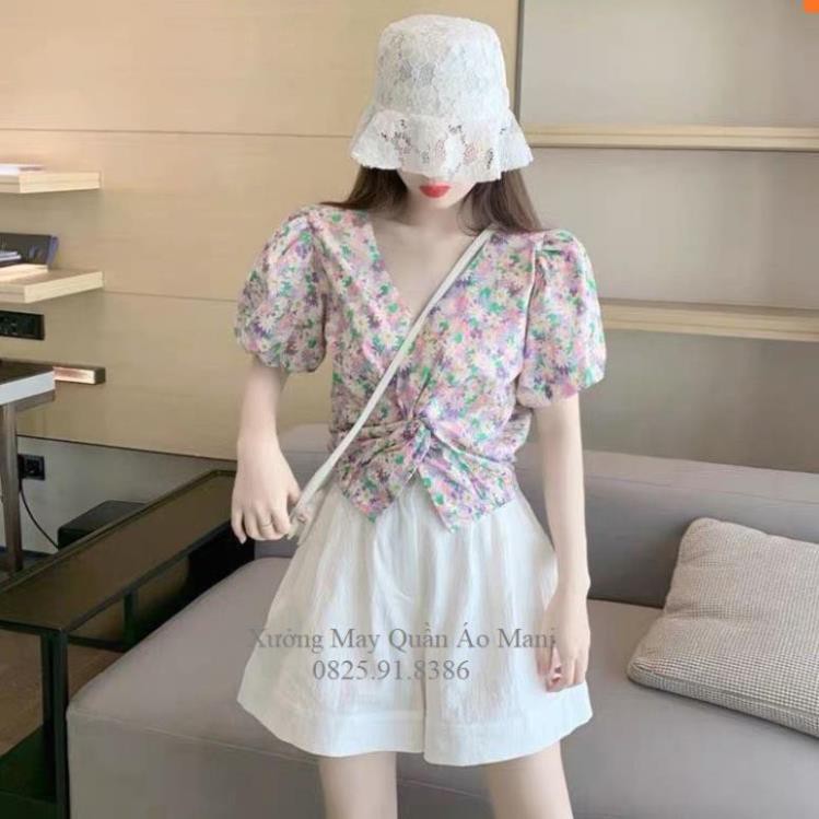 [SIÊU SALE] Quần short nữ cạp cao ống rộng màu đen trắng D037 - chất đũi lưng chun khoá thật mặc đi chơi - đi biển