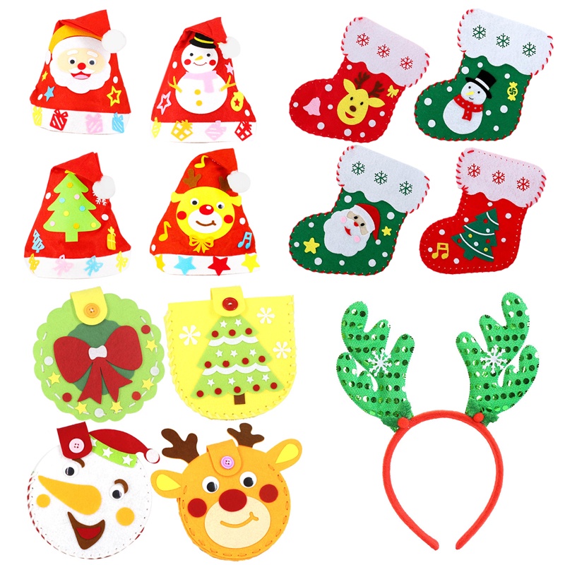 Đồ Chơi DIY Tự Làm Nón, Vớ, Túi,..Noel Mùa Giáng Sinh Cho Bé