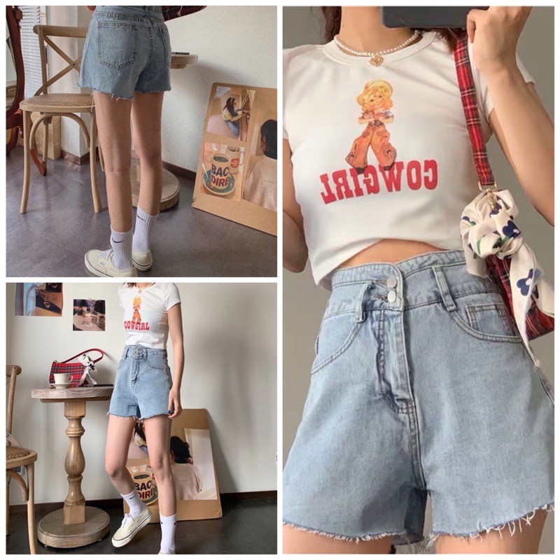 Quần đùi rách bò Denim fullsize 💜