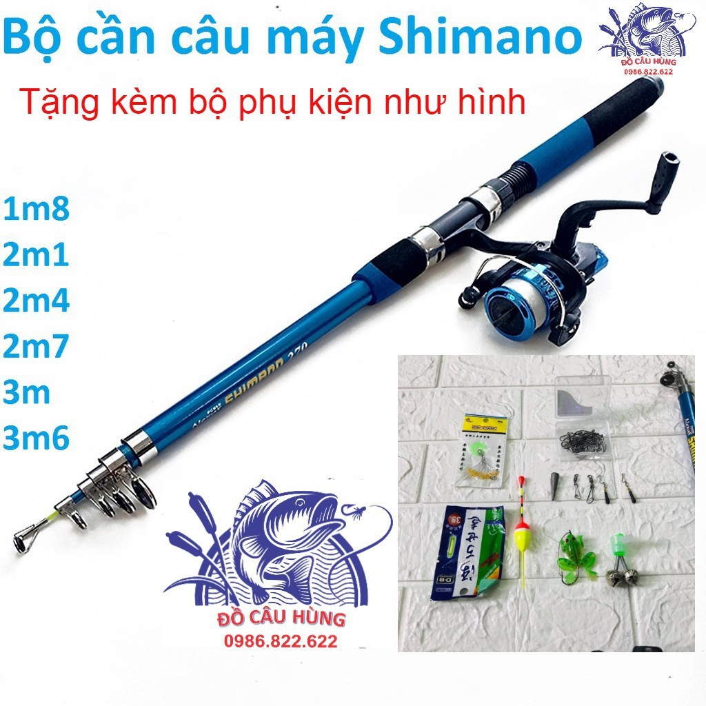 (Giá cực rẻ) Bộ cần câu máy rút Shimano , Tặng kèm 9 phụ kiện. Đồ Câu Hùng UY Tín Chất Lượng. Cần câu rút. Cần câu máy