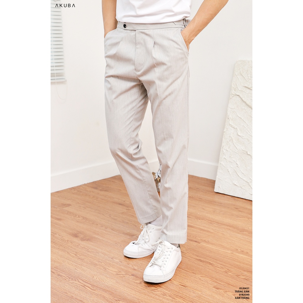 Quần Âu sidetab cao cấp Akuba chất vải cotton form slimfit siêu tôn dáng 01K0390