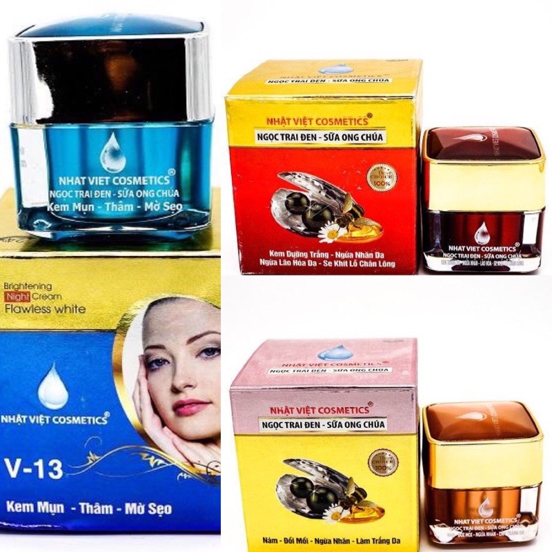 Kem Nhật Việt V12 V13 V14 Ngoc Trai Đen Sữa Ong Chúa V - 12 V - 13 V - 14
