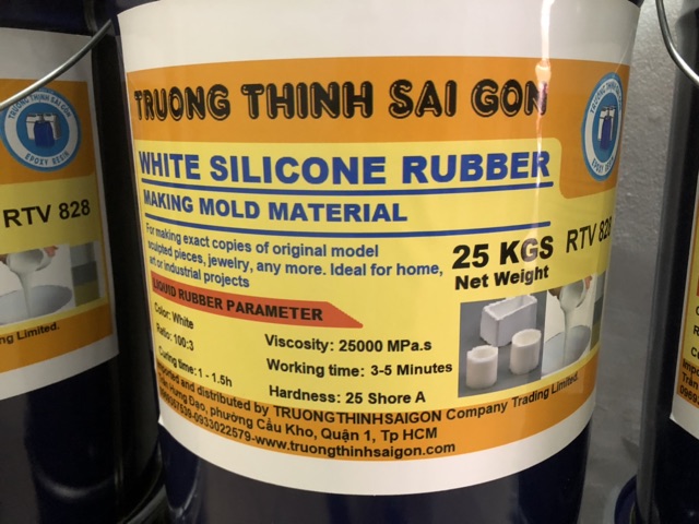 Thùng silicone trắng RTV 828 làm khuôn 25kg