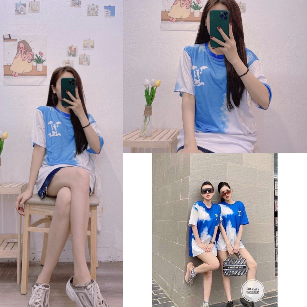Áo Thun Hè Chất Mát Hình In Xịn Xò Free Ship Toàn Quốc, Áo Thun Chất Chơi Tay Lỡ Phong Cách Hình Mây Màu Xanh, MN15 | BigBuy360 - bigbuy360.vn