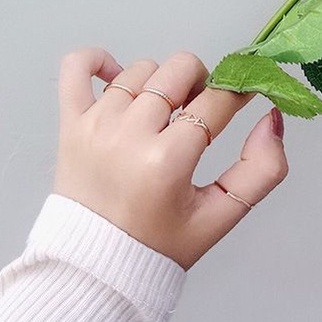 [HOT] SET NHẪN 4 CHIẾC THÉP KHÔNG GỈ THỜI TRANG CÁ TÍNH UNISEX PHONG CÁCH HÀN QUỐC 222SEN04