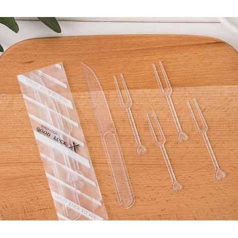 Bộ Dao Nĩa Trung Thu Màu Trắng