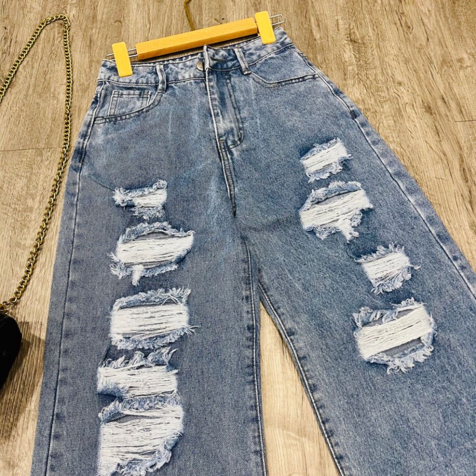 SPK- Quần baggy nữ, quần jeans baggy nữ ống rộng chất không co dãn size S M L SKUQ-10