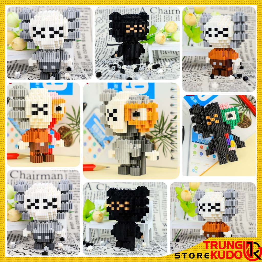 Mô hình Kaws 3D dạng Đồ chơi xếp hình Kaws 24 Mẫu làm quà tặng, đồ Decor - Lego Kaws