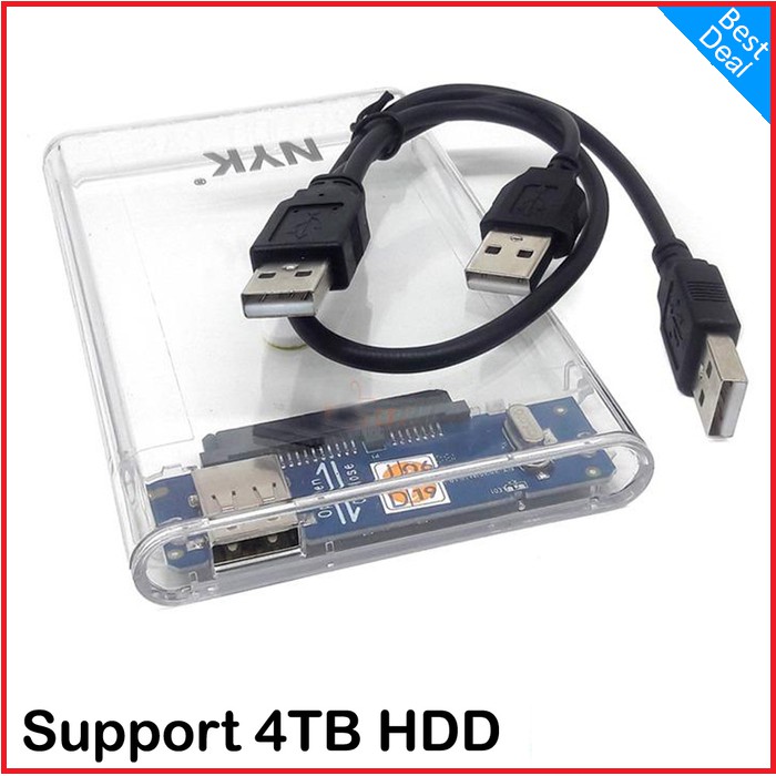 Hộp Đựng Ổ Cứng Ngoài Hdd Trong Suốt 2.5 Usb 2.0 | BigBuy360 - bigbuy360.vn