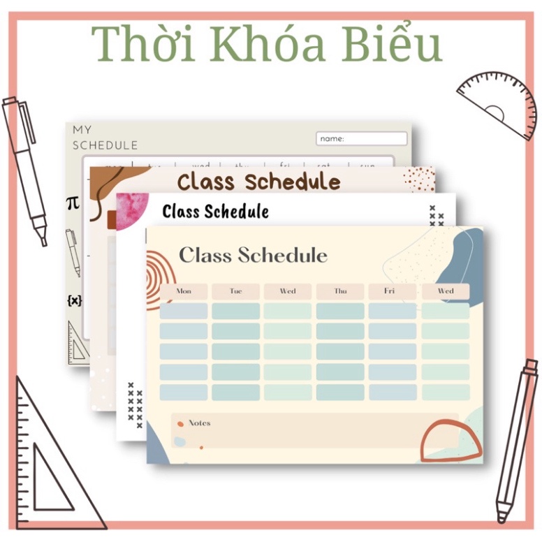 Thời Khoá Biểu [1 Tờ] - Do Nhà Dilyn Thiết Kế