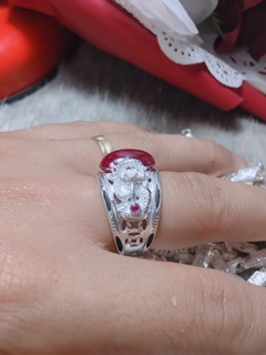 Nhẫn nam bạc ngọc ruby