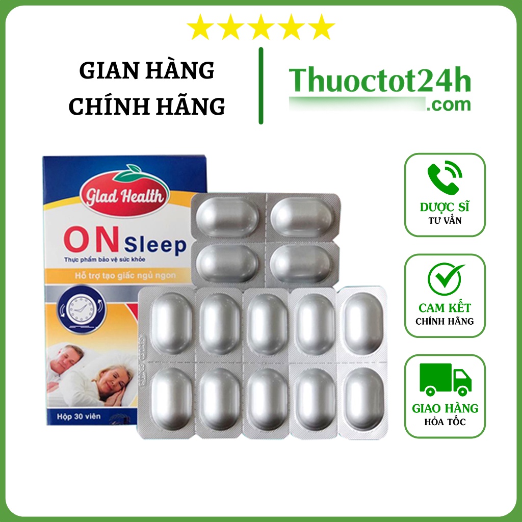 On Sleep - Hỗ trợ ngủ ngon và sâu giấc, ổn định nhịp sinh học giấc ngủ - Hộp 30 viên