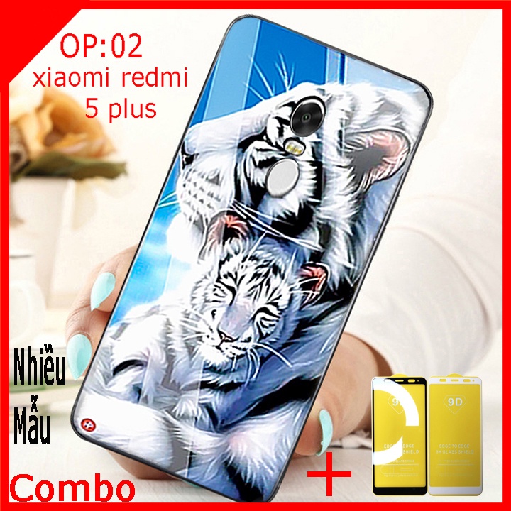 Combo Ốp lưng Kính 3D Xiaomi Redmi 5 Plus Sang trọng (TẶNG KÈM 1 kính cường lực full màn hình )