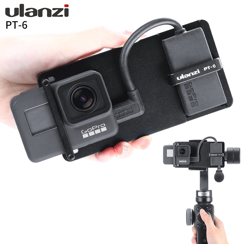 Ulanzi PT-6 GoPro Vlog Plate với Mic Adapter cho 3 Axis Gimbal Moza Mini S Mịn 4 Vimble 2 vlog kim loại Trường hợp