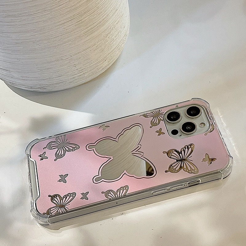 Ốp Điện Thoại Tráng Gương Hình Bướm Cho Iphone 14promax / 13mini 11 / 12pro 678Plus / xsmax / xr