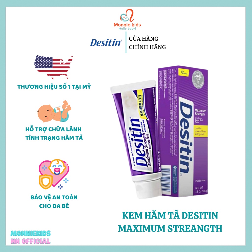 KEM HĂM DESITIN MAXIMUM STRENGTH MÀU TÍM HÀNG NHẬP KHẨU MỸ 113G