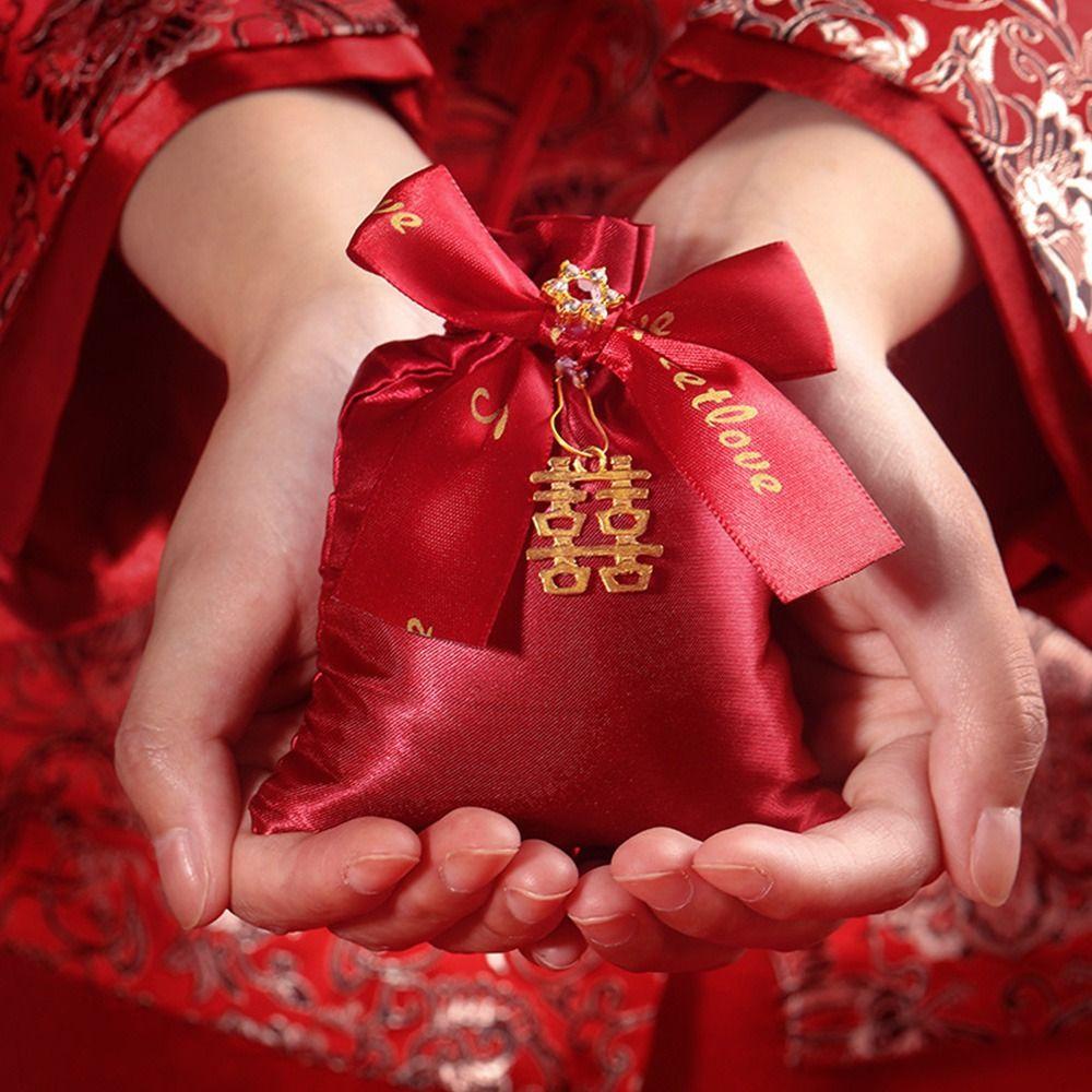 DORAW 10 Túi Dây Rút Đựng Kẹo Tiệc Cưới