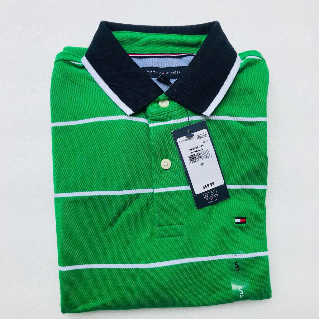 ÁO THUN POLO NAM TOMMY HILFIGER Custom Fit Essential Stripe Polo size S